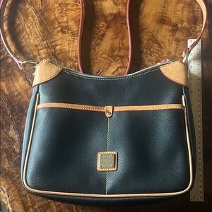Dooney & Bourke Black and Tan Shoulder Bag